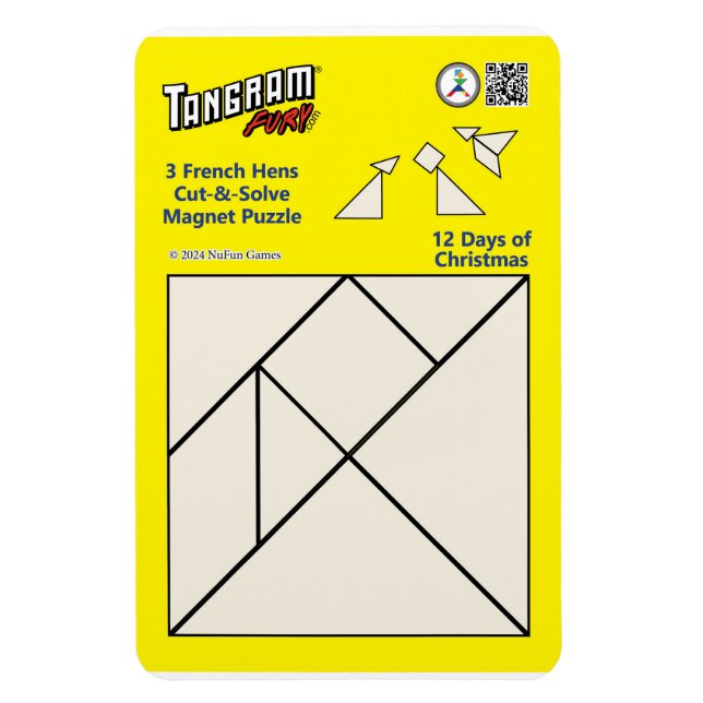 Tangram Magnet Puzzle - 3 Franskar Hens (Vertikal)