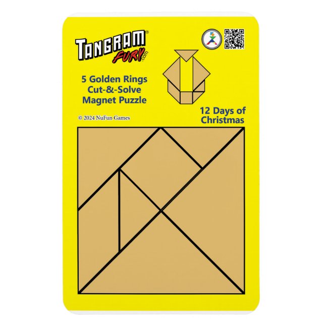 Tangram Magnet Puzzle - 5 Golden Ringar (Vertikal)