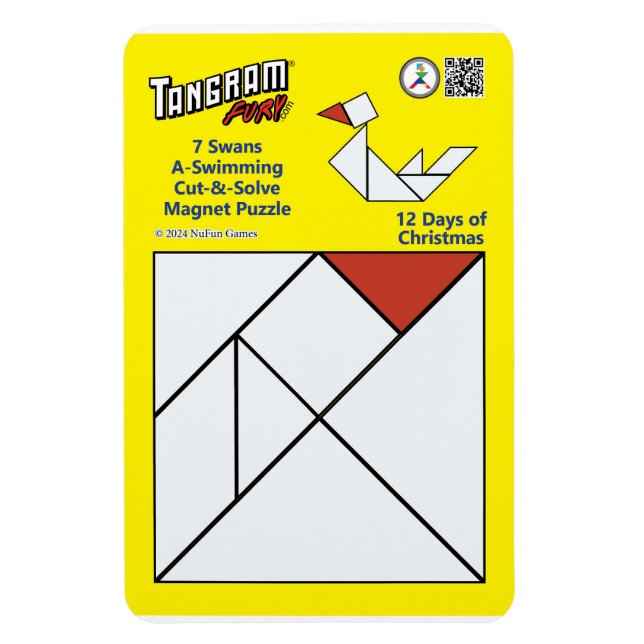 Tangram Magnet Puzzle - 7 Svanar A-Swimming (Vertikal)