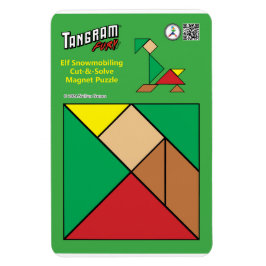 Tangram Quirky Elf Magnet - Snömobilning