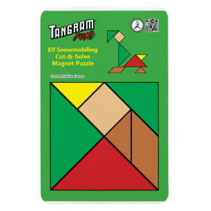 Tangram Quirky Elf Magnet - Snömobilning