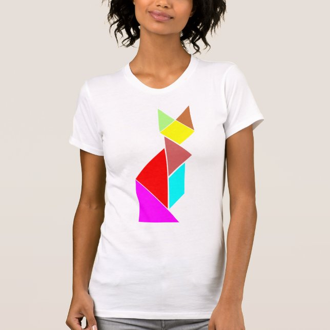 tangramkatt tee shirt (Framsida)