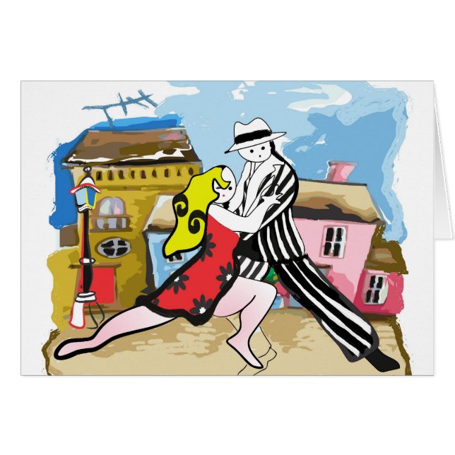 Tangueros Tango Hälsningskort (Framsidan Horizontal)