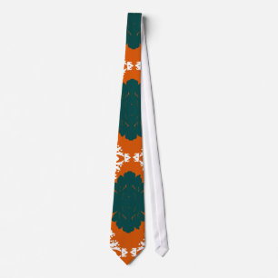 Tangy-orange, tevemönster för vit dämpare slips
