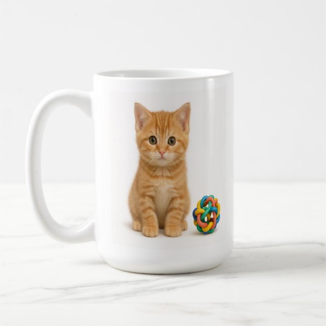 Tangy Trouble - Orange Tabby Kitten Kaffemugg (Vänster)