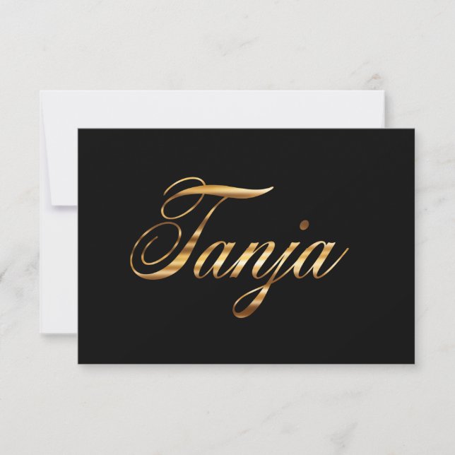 Tanja gold Design Lettering Karte (Framsida)