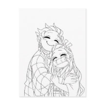 Tanjiro and Nezuko hug