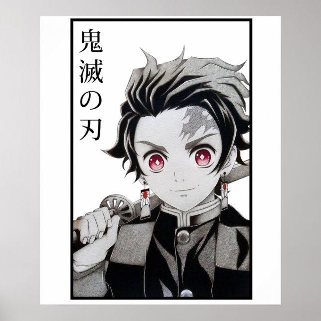 Tanjiro Demon Sayer Kimetsu No Yaiba Anime Poster (Framsidan)