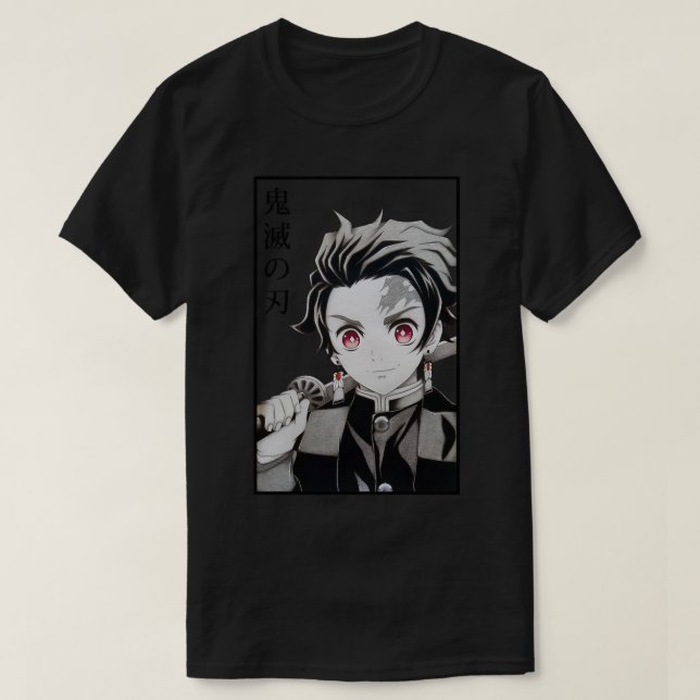 Tanjiro Demon Sayer Kimetsu No Yaiba Anime T Shirt (Design framsida)
