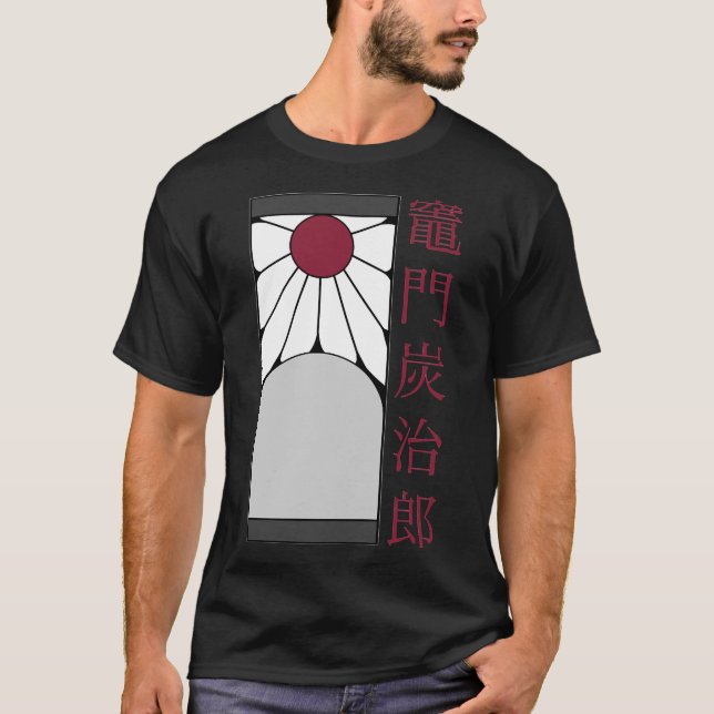 Tanjiro Earring Demon Sayer Kimetsu No Yaiba T-Sh T Shirt (Framsida)