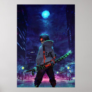 Tanjiro Kamado Demon Sayer Måne Poster