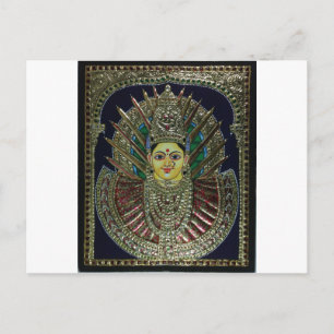 Tanjore Adi Parashakti Painting Vykort