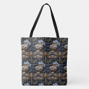 Tänk alltid på Dragonfly Large Shoulder Tote Tygkasse