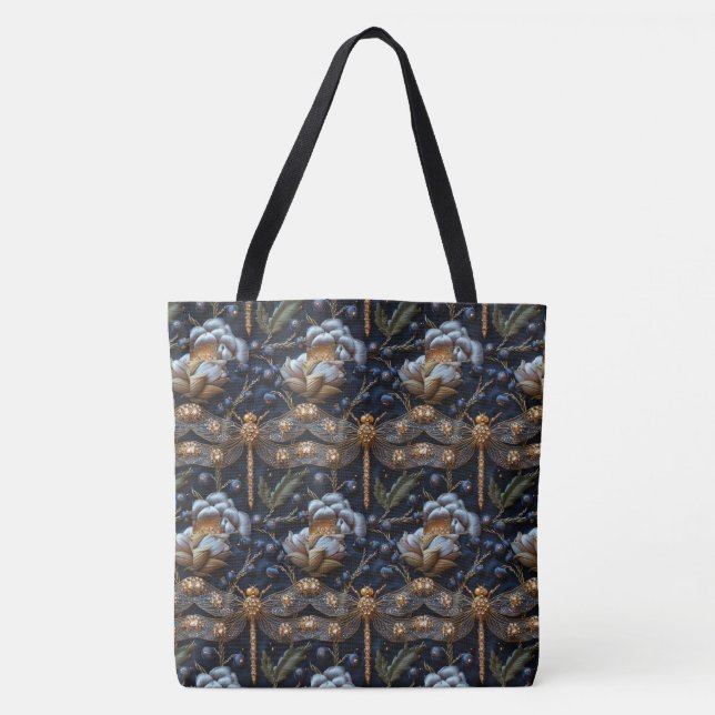 Tänk alltid på Dragonfly Large Shoulder Tote Tygkasse (Framsida)