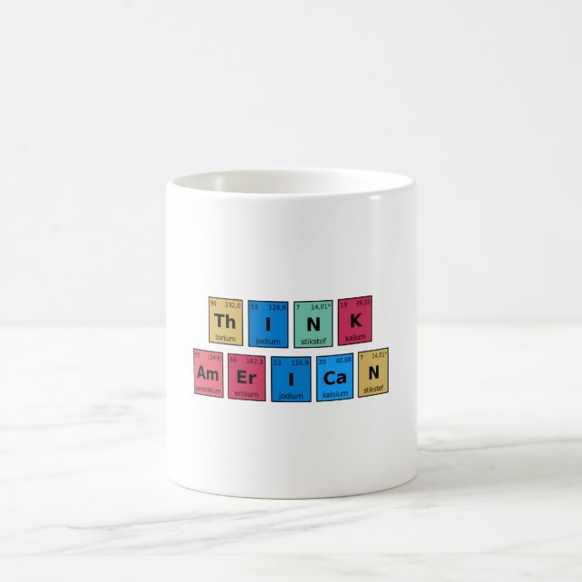 Tänk amerikansk periodiska systemet kaffemugg (Center)