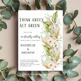 Tänk att Green Act-Grönten för miljövänligt Bröllo Poster