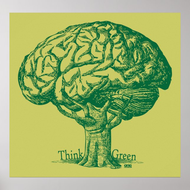 Tänk att Green Brain Träd Poster (Framsidan)
