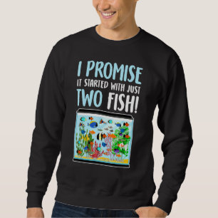 Tank av fisk Aquarium Aquarium Fresh Vatten Fish Lång Ärmad Tröja