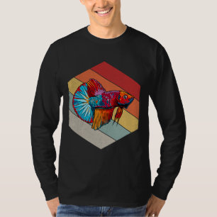 Tank av fiskens geometriska, utspända Vintage Retr T Shirt