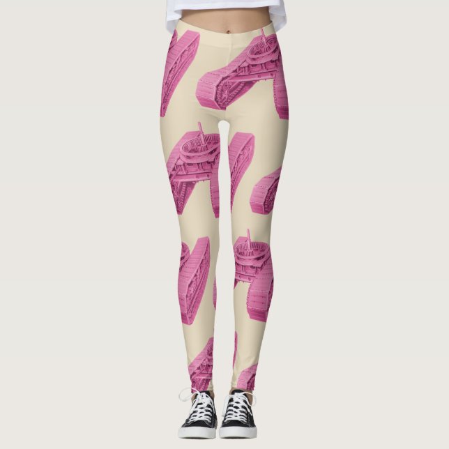 TANK AV INDUSTRIELLA MASKINER FÖR ROSA LEGGINGS (Framsida)
