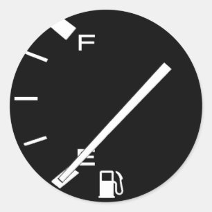 Tank av tom gas runt klistermärke