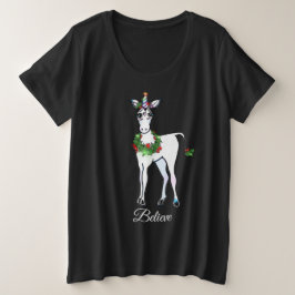 Tänk bara på den magiska julenicorn t shirt