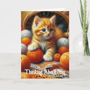 Tänk bara på dig Cute Orange Kitten Kort
