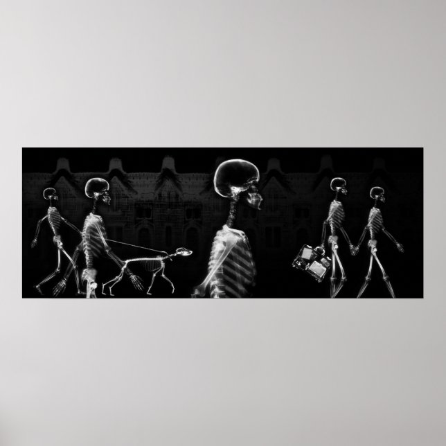 Tank BKRD X-Ray Skeletons Midnight Stroll B&W Poster (Framsidan)