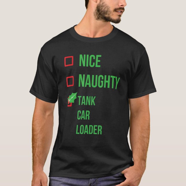 Tank Car Loader Funny Pajama-jul T Shirt (Framsida)