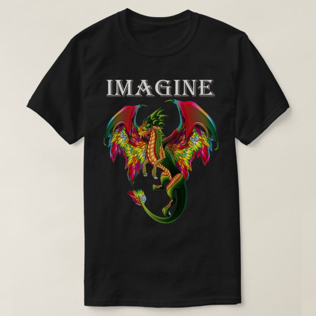 Tänk dig att vara en drakbrinnande brand Vinge T Shirt (Design framsida)