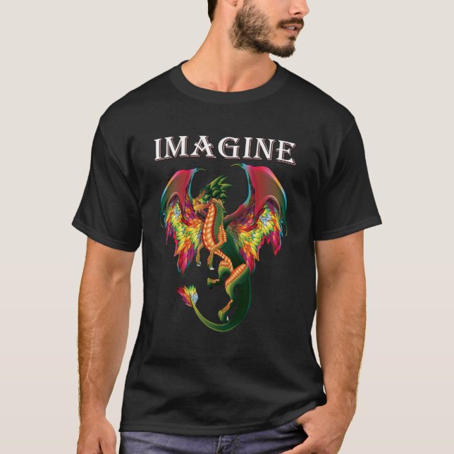 Tänk dig att vara en drakbrinnande brand Vinge T Shirt (Framsida)