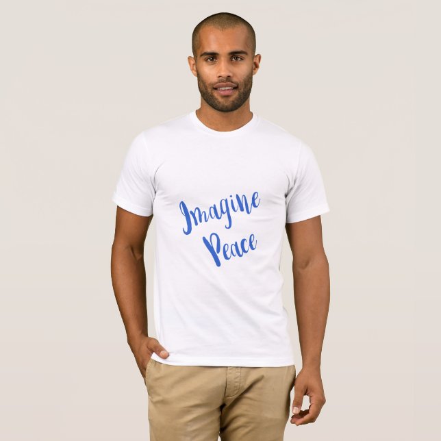 Tänk dig en fredsgrafik inspirationell tee (Hel framsida)