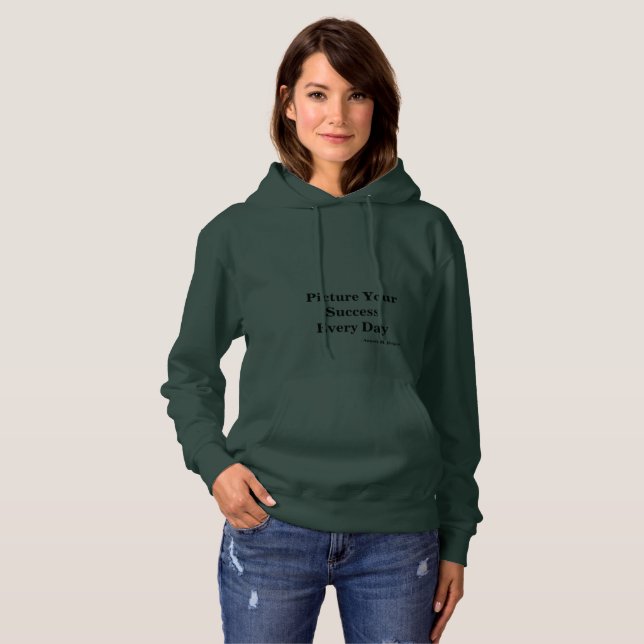 "Tänk dig framgång" hoodie T Shirt (Hel framsida)