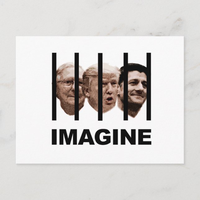 Tänk dig Trump, McConnell och Ryan Behind Pub Vykort (Framsida)