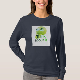 Tänk Efter Söt Emoji Kvinnors Långärmad T-Shirt