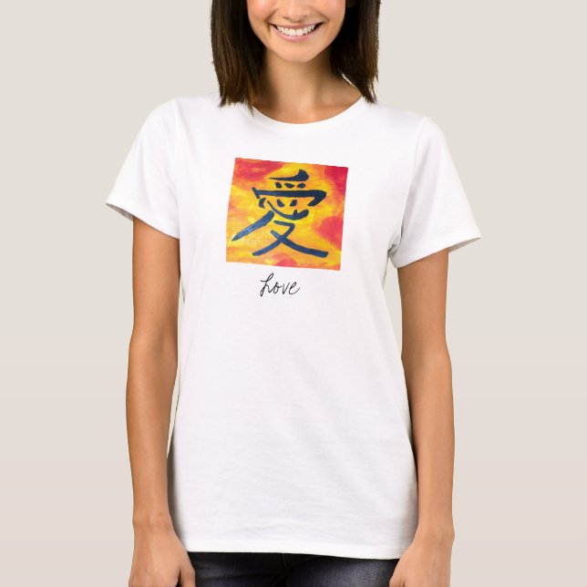 Tank för kärleksymbolspagetti tee shirt (Framsida)