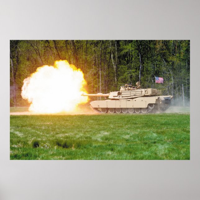 Tank för M1A2-bakgrunder Poster (Framsidan)