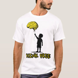Tänk Fritt – Minimalistisk Hjärnballongillustratio T Shirt