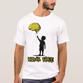 Tänk Fritt – Minimalistisk Hjärnballongillustratio T Shirt