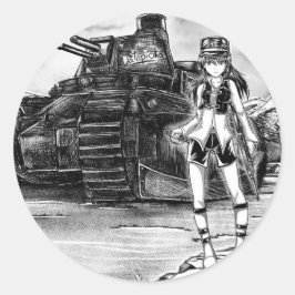 Tank Girl Sticker Runt Klistermärke