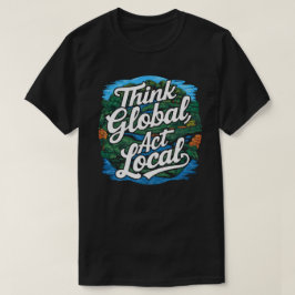 Tänk Globalt Handla Lokalt Jorddags Miljö T Shirt