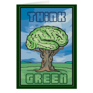 Tänk Green Brain Hälsningskort