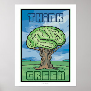 Tänk Green Brain Poster