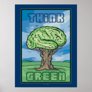 Tänk Green Brain Poster