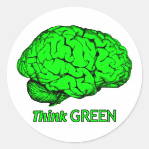 Tänk GREEN Runt Klistermärke