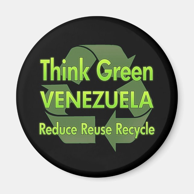 Tänk Green Venezuela Magnet (Framsidan)