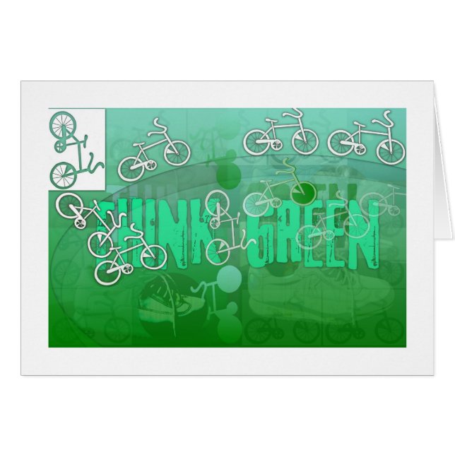 Tänk grönt hälsningskort (Framsidan Horizontal)