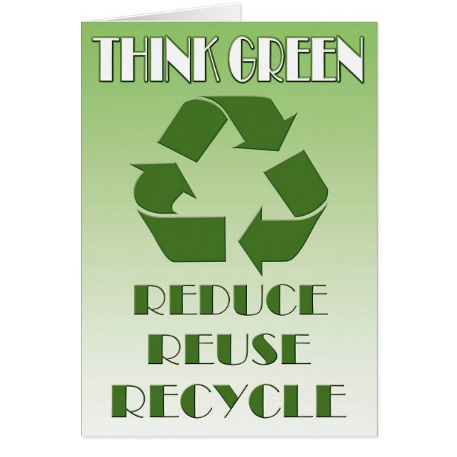 Tänk grönt hälsningskort (Framsidan)