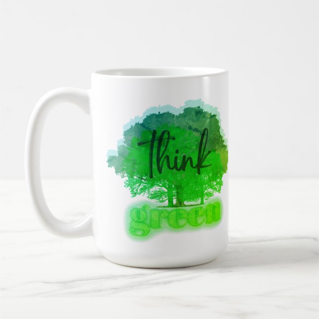 Tänk grönt kaffemugg (Vänster)