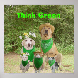 Tänk grönt poster